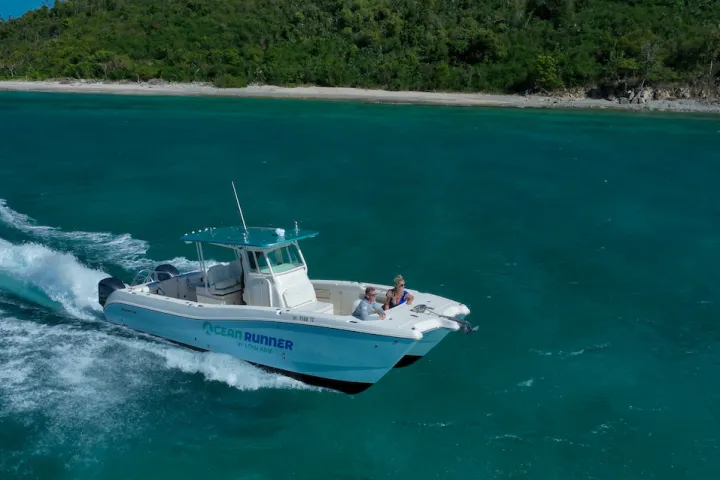 a small boat in a body of water