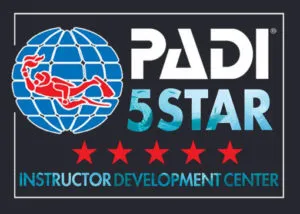 PADI-5Stars a close up of a logo