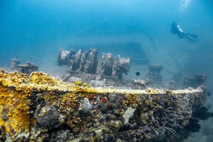 underwater view of a city